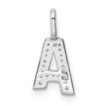 14K White Gold Diamond Letter A Initial Pendant - Image 3