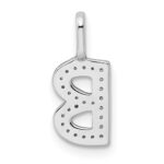 14K White Gold Diamond Letter B Initial Pendant - Image 3