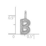 14K White Gold Diamond Letter B Initial Pendant - Image 4