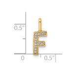 14K  Gold Diamond Letter F Initial Pendant - Image 4