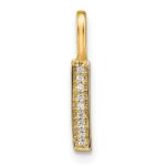 14K Yellow Gold Diamond Letter I Initial Pendant