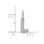 14K White Gold Diamond Letter L Initial Pendant - Image 4
