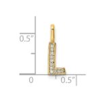 14K  Gold Diamond Letter L Initial Pendant - Image 4