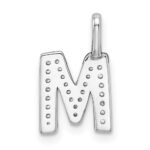 14K White Gold Diamond Letter M Initial Pendant - Image 3