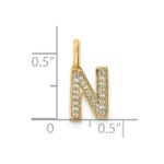 14K  Gold Diamond Letter N Initial Pendant - Image 4