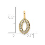 14K Gold Diamond Letter O Initial Pendant - Image 4