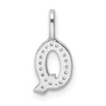 14K White Gold Diamond Letter Q Initial Pendant - Image 3
