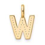 14K  Gold Diamond Letter W Initial Pendant - Image 3