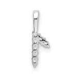 14k White Gold Diamond Number 1 Pendant - Image 4