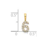14K Diamond Number 6 Pendant - Image 3