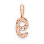 14k Rose Gold Diamond Number 9 Pendant - Image 4