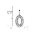 14k White Gold Diamond Number 0 Pendant - Image 3