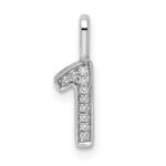 14k White Gold Diamond Number 1 Pendant