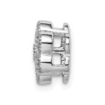 14k White Gold 1/2 carat Lab Grown Diamond VS/SI+ G+ Complete Floral Chain Slide Pendant - Image 2