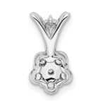 14k White Gold Polished 1/4 carat Diamond Flower Pendant - Image 4