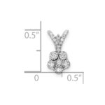 14k White Gold Polished 1/4 carat Diamond Flower Pendant - Image 3