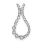 14k White Gold 1/6 carat Diamond Teardrop Chain Slide