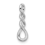 14k White Gold 1/8 carat Diamond Fancy Twist Chain Slide - Image 4