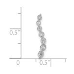 14k White Gold 1/10 carat Graduating Diamond Curved Chain Slide - Image 3