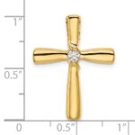 14k Polished 1/10 carat Diamond Cross Chain Slide - Image 3