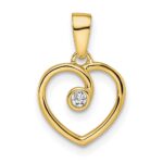 14k Polished .03 carat Diamond Heart Pendant
