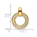 14k Polished 1/4 carat Diamond Circle Chain Slide - Image 3