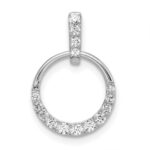 14k White Gold 1/4 carat Lab Grown Diamond VS/SI+ G+ Complete Circle Dangle Pendant