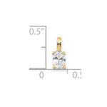 14k 1/3 carat Lab Grown Diamond VS/SI+ G+ Complete Oval Solitaire Pendant - Image 4