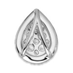 14k White Gold 5/8 carat Lab Grown Diamond VS/SI+ G+ Complete Teardrop Halo Chain Slide Pendant - Image 3