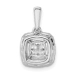 14k White Gold 1/4 carat Lab Grown Diamond VS/SI+ G+ April Birthstone White Sapphire Halo Pendant - Image 3