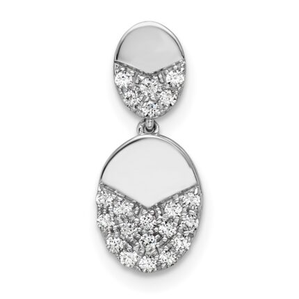 14k White Gold 1/5 carat Lab Grown Diamond VS/SI+ G+ Dangle Chain Slide Pendant