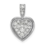 14k White Gold 3/8 carat Lab Grown Diamond VS/SI+ G+ Complete Framed Heart Pendant