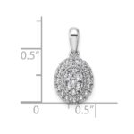 14k White Gold 3/8 carat Lab Grown Diamond VS/SI Oval Halo Pendant - Image 4
