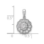14k White Gold 1/2 carat Lab Grown Diamond VS/SI+ G+ Square Halo Pendant - Image 4