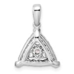 14k White Gold 1/2 carat Lab Grown Diamond VS/SI+ G+ Complete Triangle Cluster Pendant - Image 3