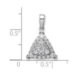 14k White Gold 1/2 carat Lab Grown Diamond VS/SI+ G+ Complete Triangle Cluster Pendant - Image 4