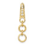 14k 1/8 carat Lab Grown Diamond VS/SI+ G+ Dangle Circle Chain Slide Pendant