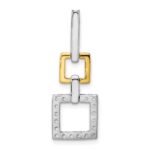 14k Two-Tone 1/2 carat Lab Grown Diamond VS/SI+ G+ Dangle Square Chain Slide Pendant - Image 3