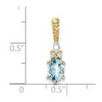 14K Diamond and 7x5 Oval March/Aquamarine Twisted Chain Slide - Image 4