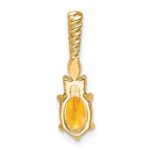 14K Diamond and 7x5 Oval November/Citrine Twisted Chain Slide - Image 3