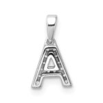 14K White Gold Diamond Letter A Initial with Bail Pendant - Image 3