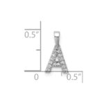 14K White Gold Diamond Letter A Initial with Bail Pendant - Image 4