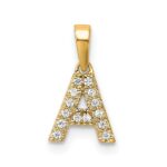14K  Diamond Letter A Initial with Bail Pendant