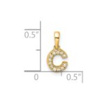 10K Diamond Letter C Initial with Bail Pendant - Image 2