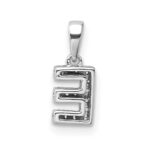 14K  White Gold Diamond Letter E Initial with Bail Pendant - Image 3