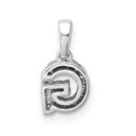 14K  White Gold Diamond Letter G Initial with Bail Pendant - Image 3