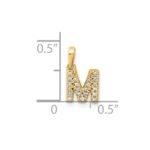10K Diamond Letter M Initial with Bail Pendant - Image 2