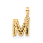 14K  Diamond Letter M Initial with Bail Pendant - Image 3