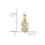 14K  Diamond Letter S Initial with Bail Pendant - Image 4