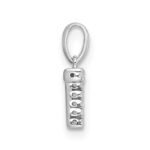 14K  White Gold Diamond Letter T Initial with Bail Pendant - Image 2
